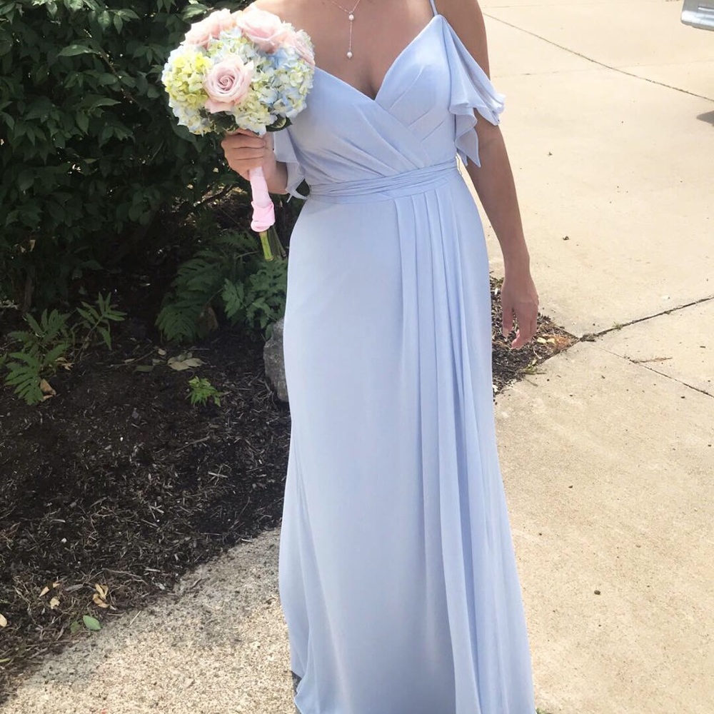 Baby blue floor length dress
